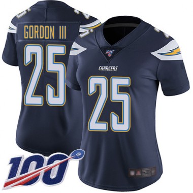 Los Angeles Chargers NFL Football Melvin Gordon Navy Blue Jersey Women Limited 25 Home 100th Season Vapor Untouchable